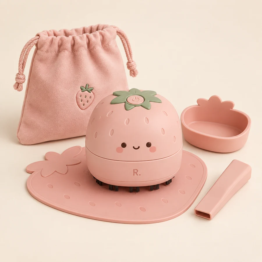 Strawberry Desk Set in Strawberry pink